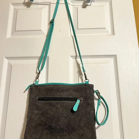 MYRA BAG HAND-TOOLED LEATHER AND HAIRON PURSE - Picture 4 of 6